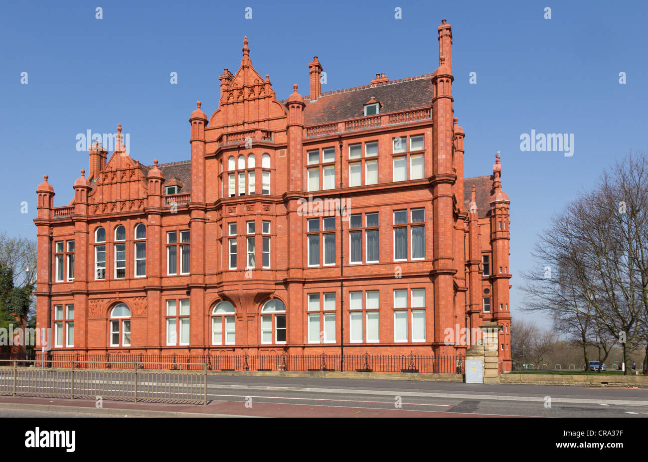 University of Salford Peel Hall building, the side view. southfacing