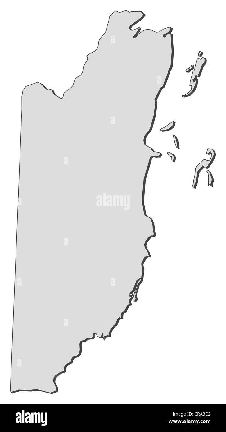Political map of Belize with the several provinces Stock Photo Alamy