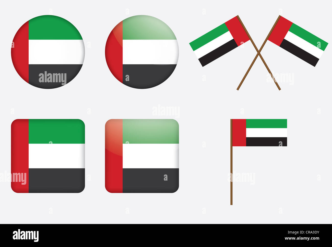 set of badges with the United Arab Emirates flag Stock Photo Alamy