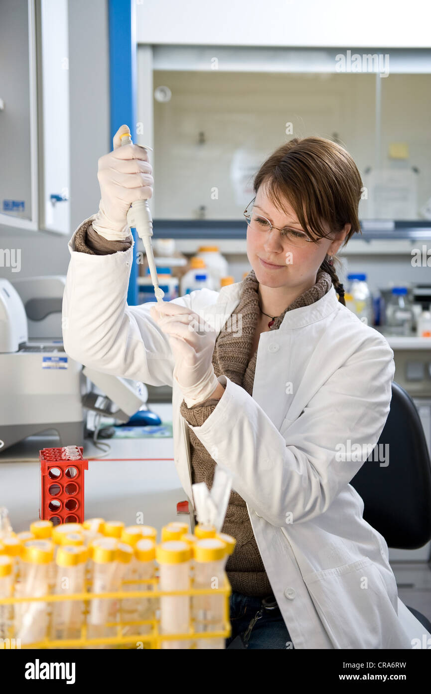 Laboratory assistant at the Robert Koch Institute, Berlin, Germany, Europe Stock Photo