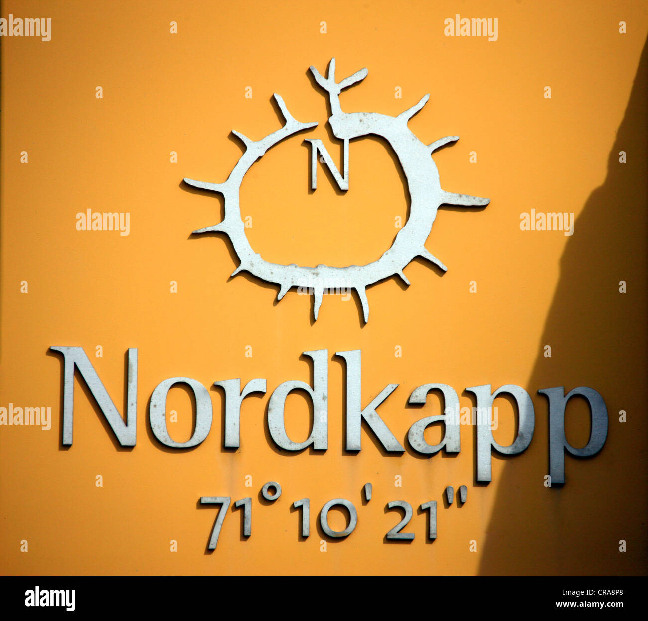 71° 10' 21'', coordinates of the North Cape, Norway, Scandinavia, Europe Stock Photo