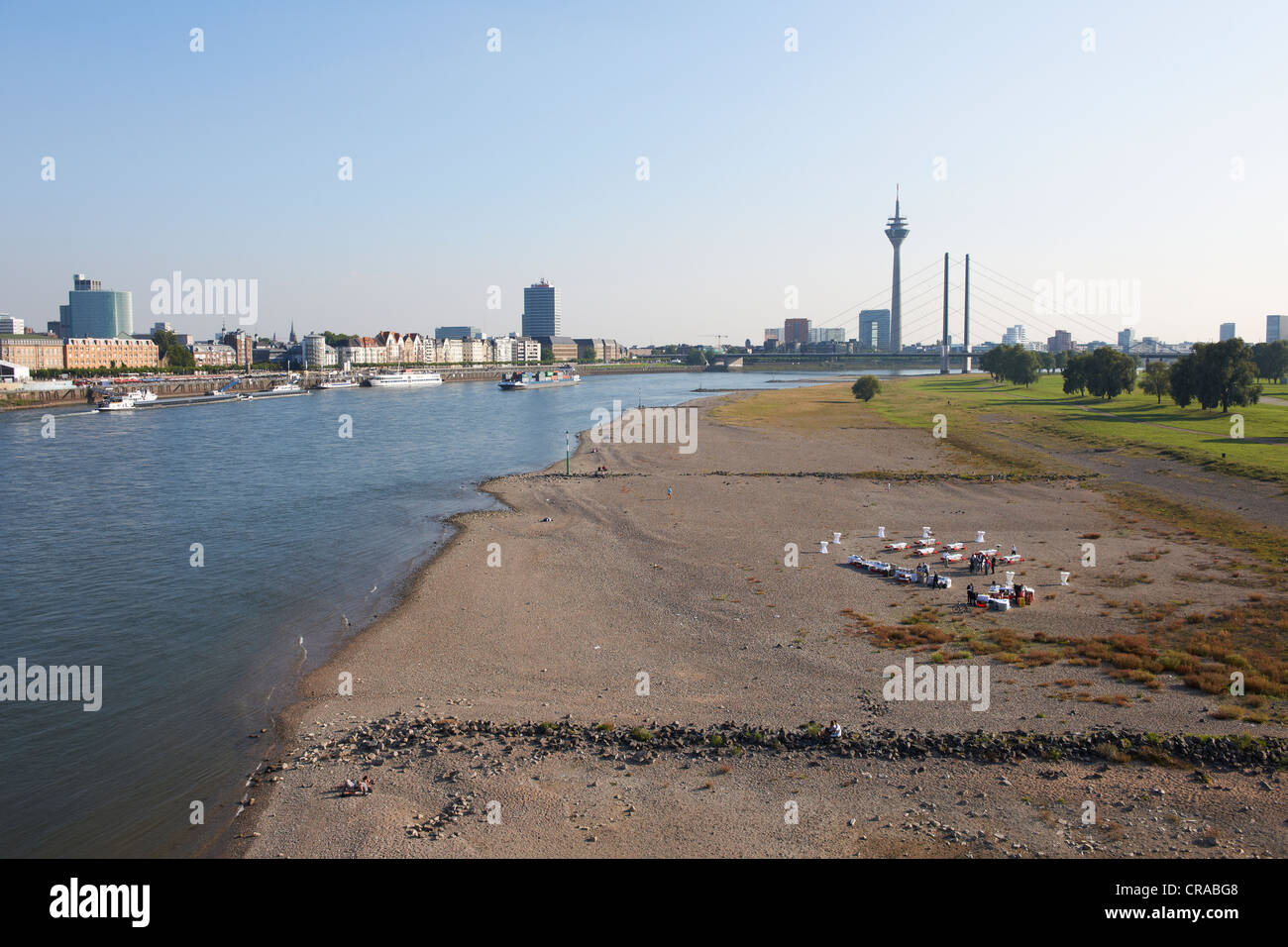 Business reception, meeting on the bank of the Rhine River in Duesseldorf, North Rhine-Westphalia, Germany, Europe Stock Photo