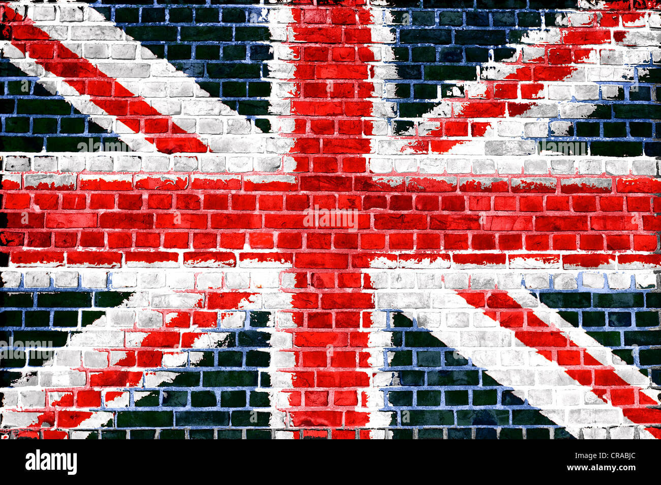 An image of the union jag flag painted on a brick wall in an urban location Stock Photo