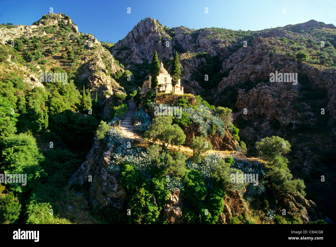Madonna di Montserrat pilgrimage church, hill, island of Elba, Tuscany, Italy, Europe Stock Photo