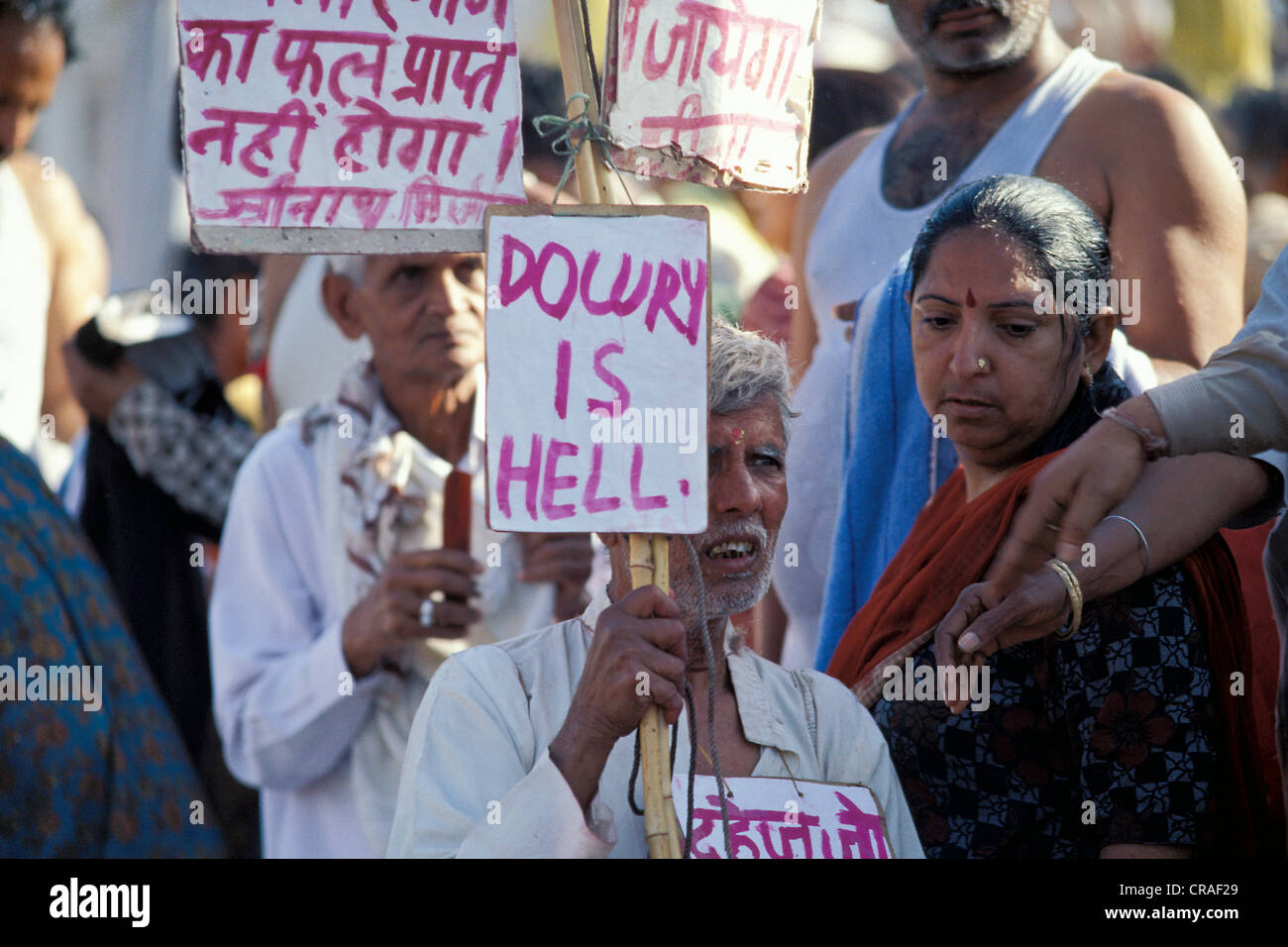 Demonstration and protest against dowry, New Delhi, India, Asia Stock Photo