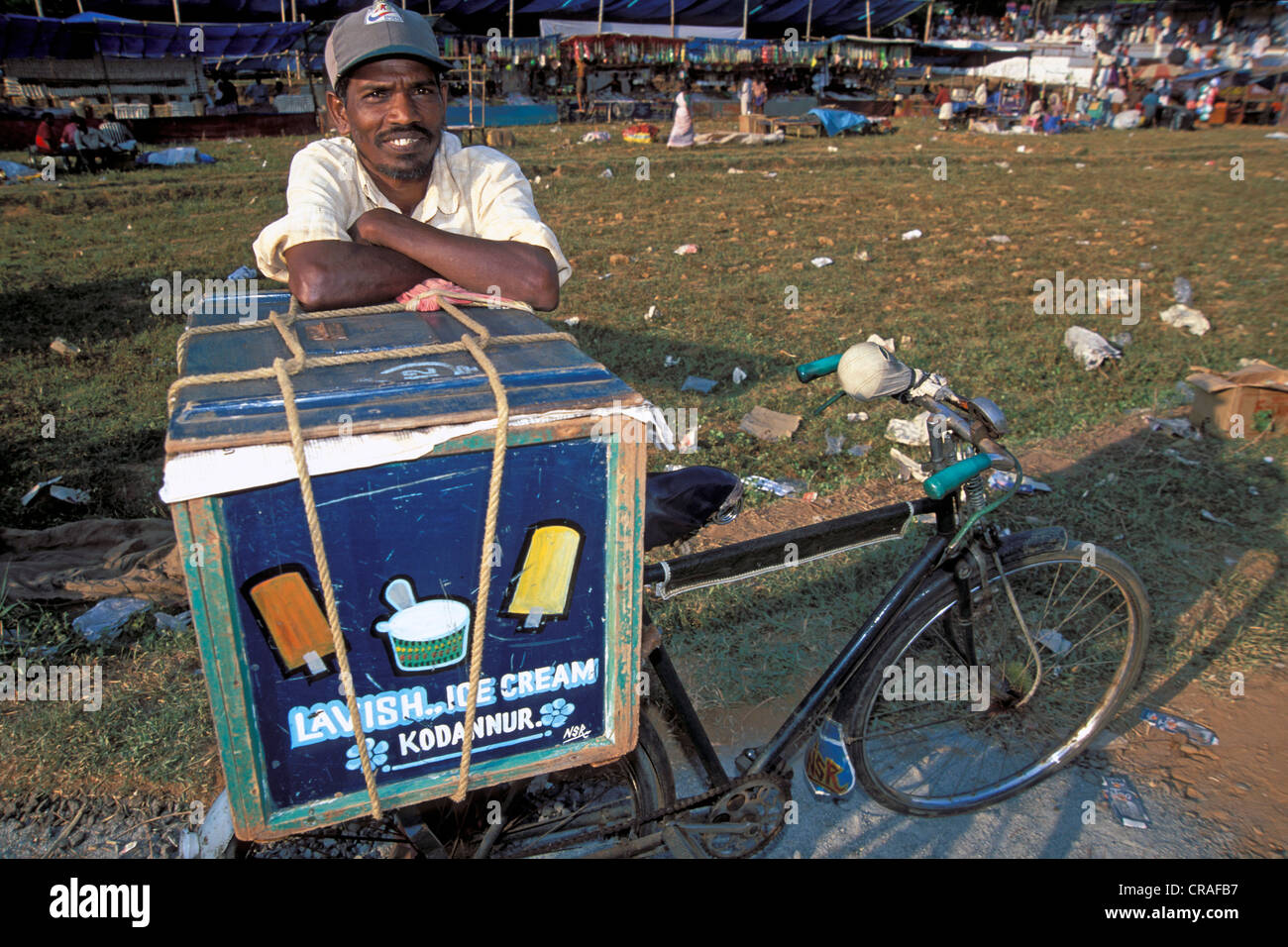 Ice cream seller, Pooram festival, Aratthapuzha Pooram in Thrissur