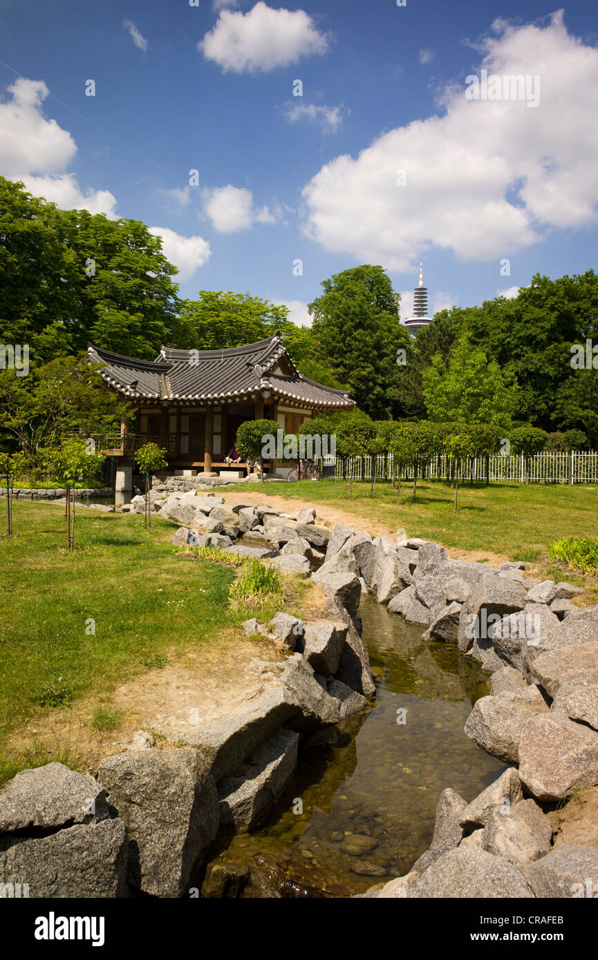 Koreanischer Garten park in the Grueneburgpark gardens, Frankfurter