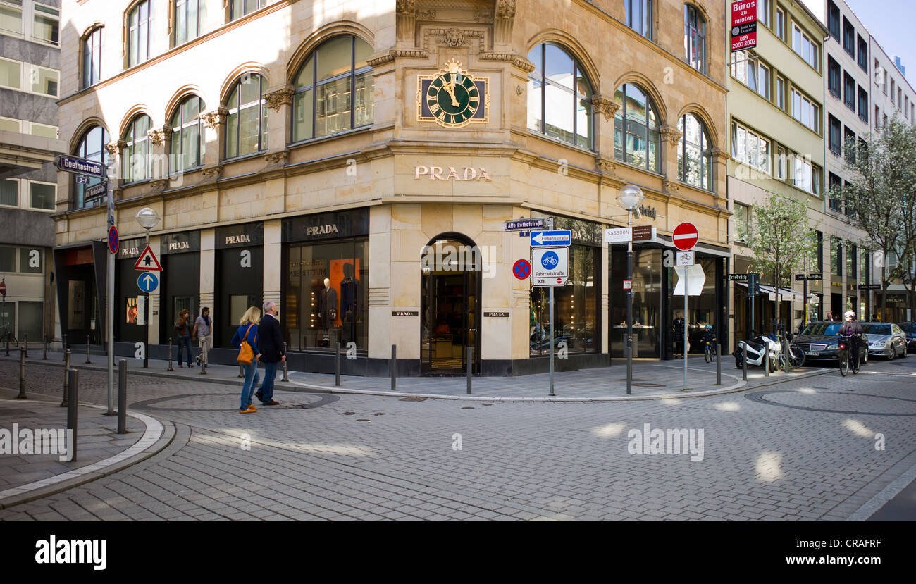Prada store, Goethestrasse, Frankfurt's luxury shopping street, Frankfurt  am Main, Hesse, Germany, Europe Stock Photo - Alamy