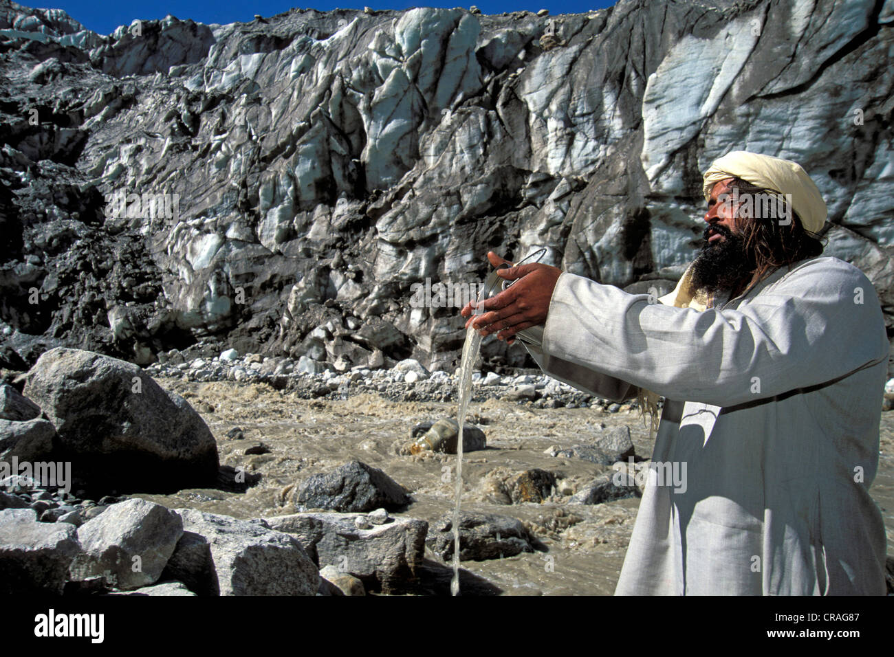 Sadhu, an ascetic, wandering monk, performing a Hindu purification