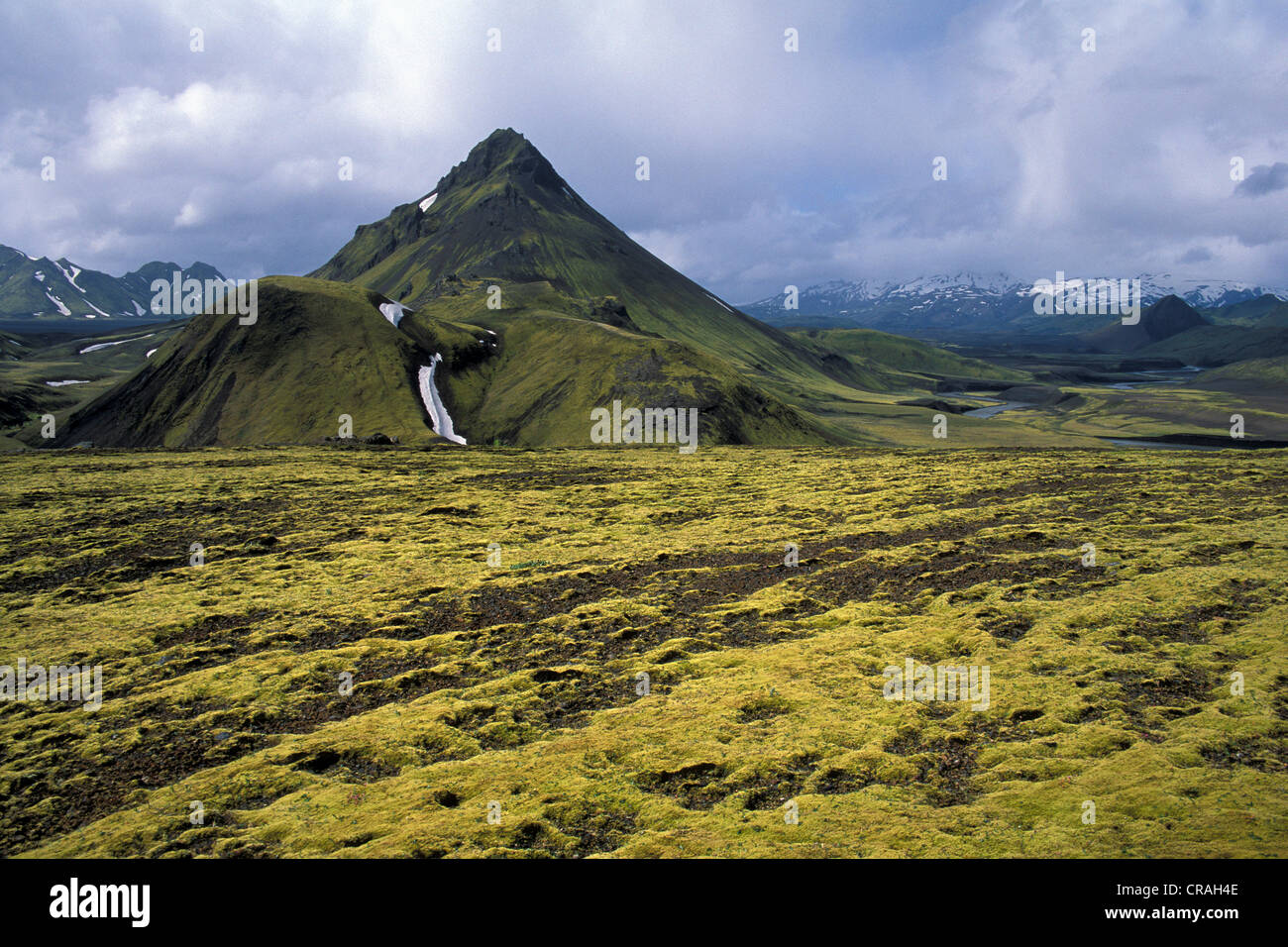 Mountain Storhiver in Álftavatn, Laugavegur hiking trail, Fjallabak nature reserve, highland, Iceland, Europe Stock Photo