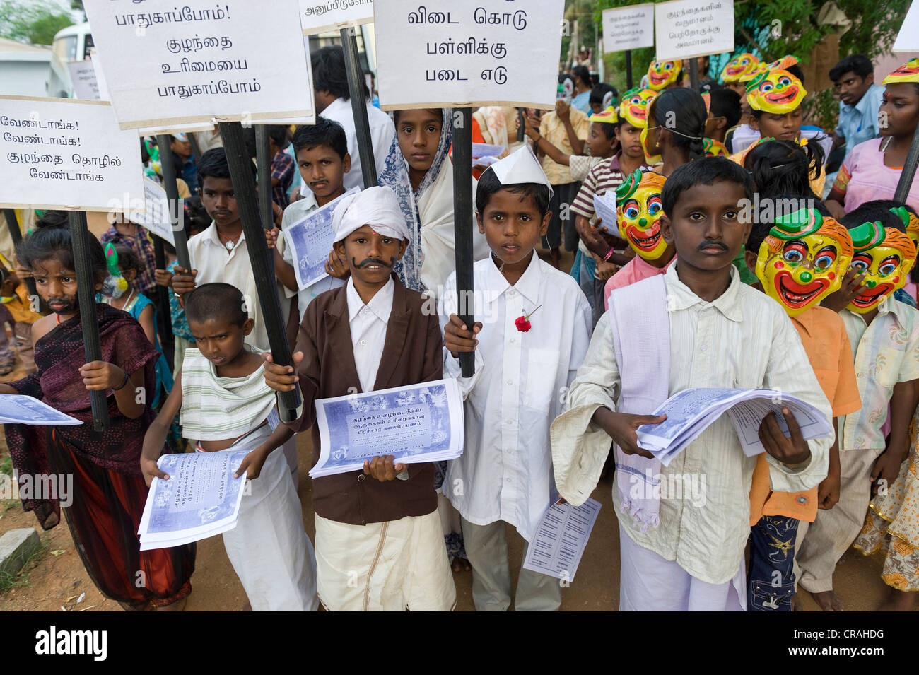 Demonstration against child labour, Karur, Tamil Nadu, India, Asia Stock Photo Alamy