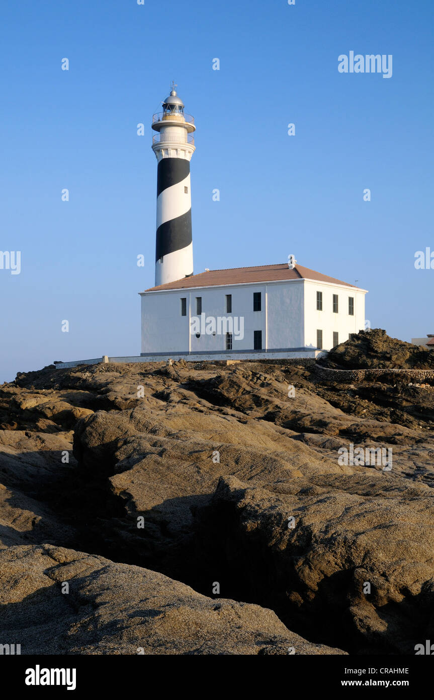 Lighthouse, Cap de Favàritx, Menorca, Balearic Islands, Spain, Europe Stock Photo