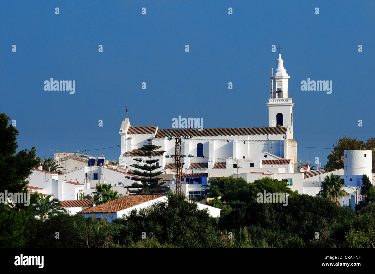 Iglesia Sant Lluis church, Menorca, Balearic Islands, Spain, Europe Stock Photo