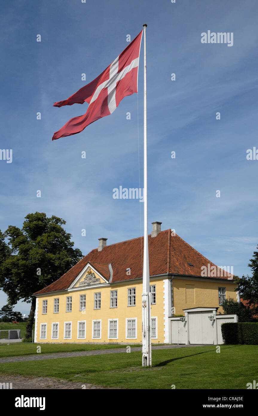 Danish flag, fort, Kastellet, Copenhagen, Denmark, Scandinavia, Europe Stock Photo