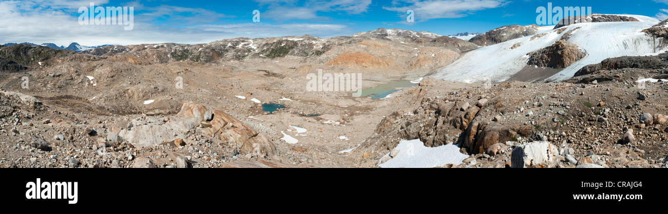 Mittivakkat Glacier, Ammassalik Peninsula, East Greenland, Greenland Stock Photo