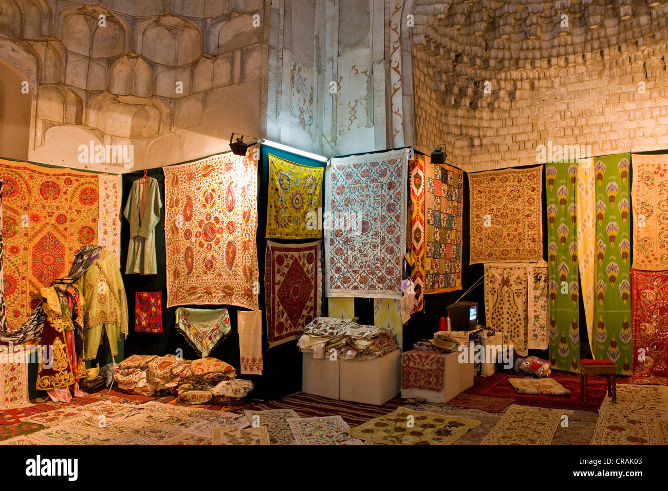 Uzbekistan, Bukhara, carpets shop Stock Photo
