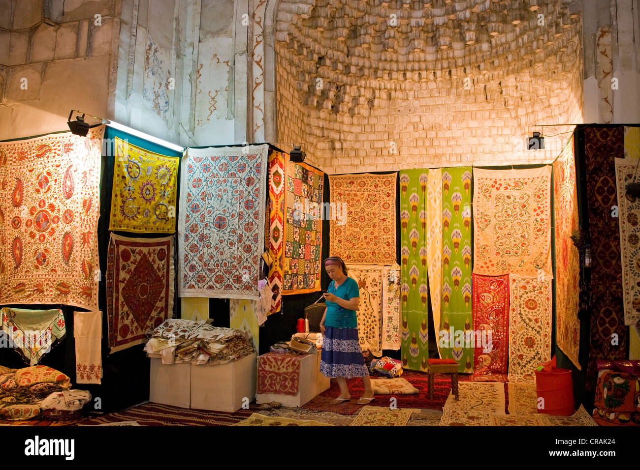 Uzbekistan, Bukhara, carpets shop Stock Photo Alamy