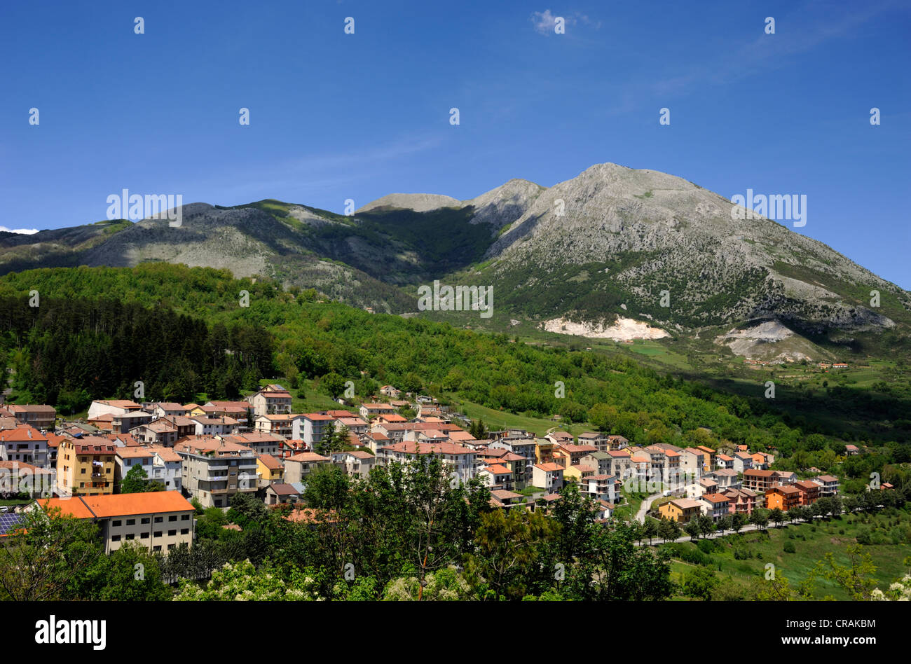 Italy, Basilicata, Pollino National Park, Latronico and Mount Alpi Stock Photo