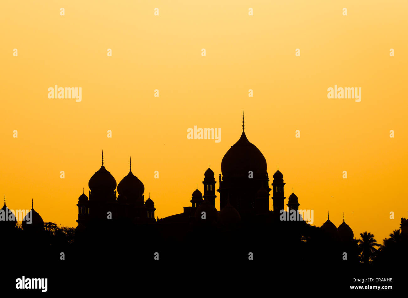 Silhouettes, domes, Supreme Court, Hyderabad, Andhra Pradesh, southern India, India, Asia Stock Photo