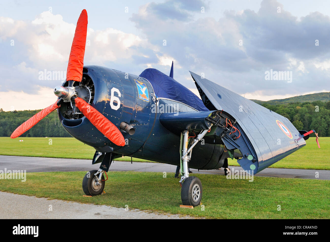 U.S. Navy Grumman TBF Avenger torpedo bombers in park position, Europe's largest meeting of vintage aircraft at Hahnweide Stock Photo