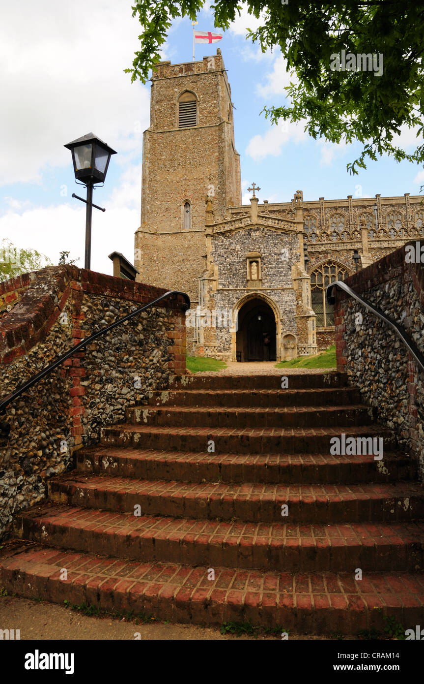 Steps to the Holy Trinity Church, Blythburgh, Suffolk UK Stock Photo