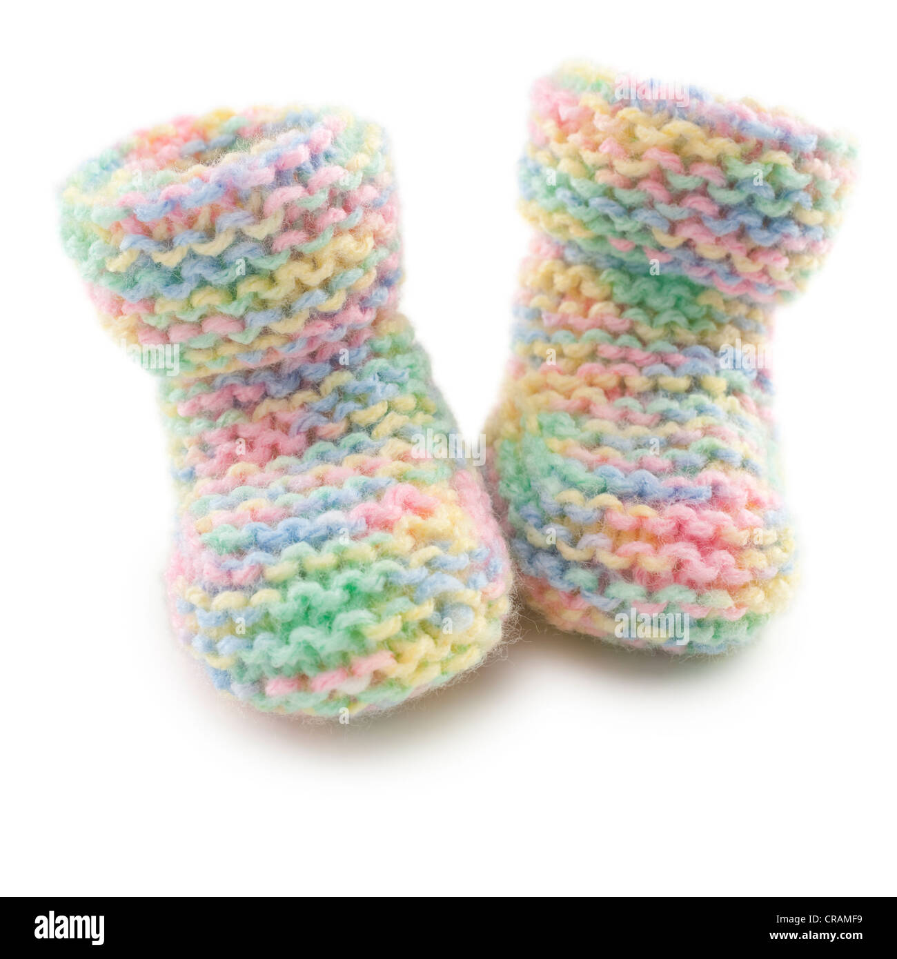 white knitted baby booties
