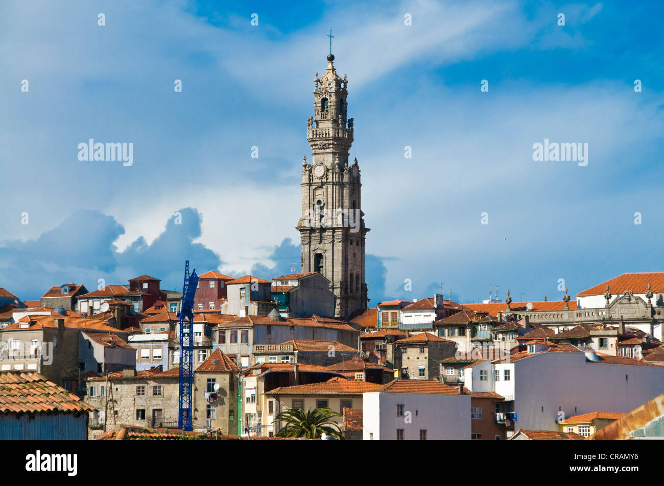 City view the Torre dos Clérigos tower, Porto, Portugal, Europe Stock Photo