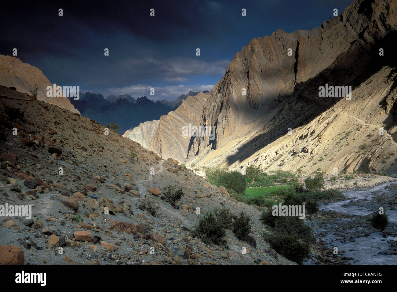 Valley near Wanla, Zanskar, Ladakh, Jammu and Kashmir, North India, India, Himalayas, Asia Stock Photo