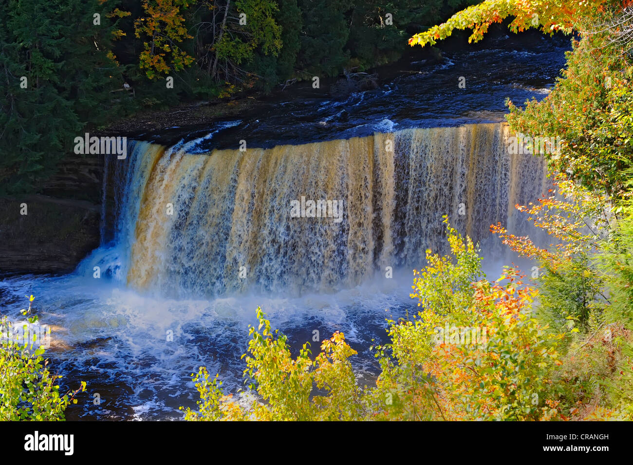 Tahquamenon Water Falls State Park Paradise Michigan Stock Photo