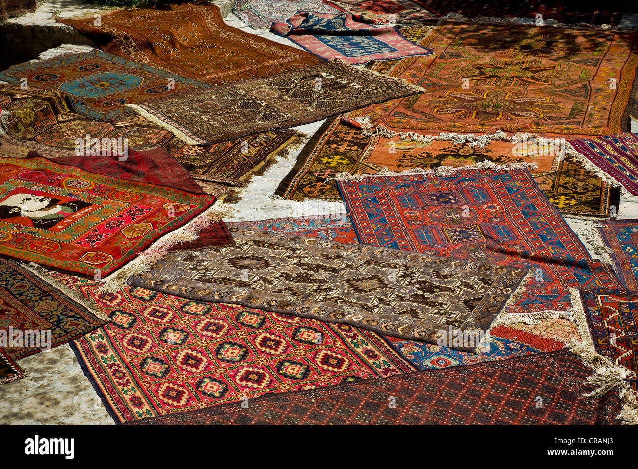 Uzbekistan, Bukhara, carpets Stock Photo