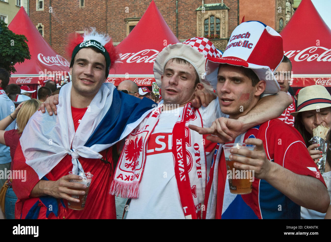 Czech and Polish soccer fans during EURO 2012 Football Championship