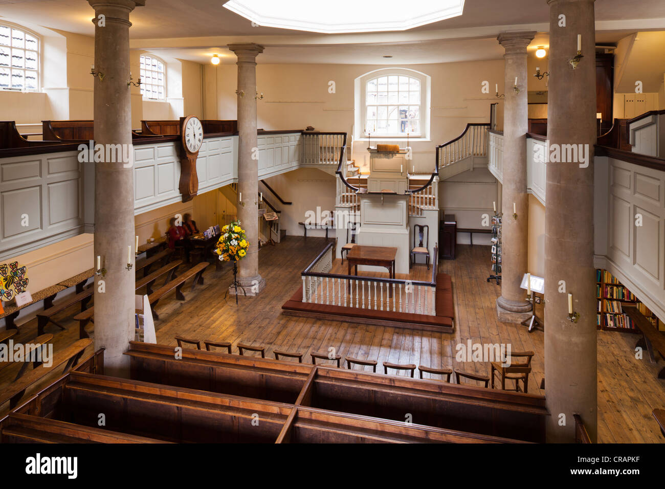John Wesley's Chapel, The New Room, Bristol UK, the oldest Methodist Chapel in the world (originally built in 1739). Stock Photo