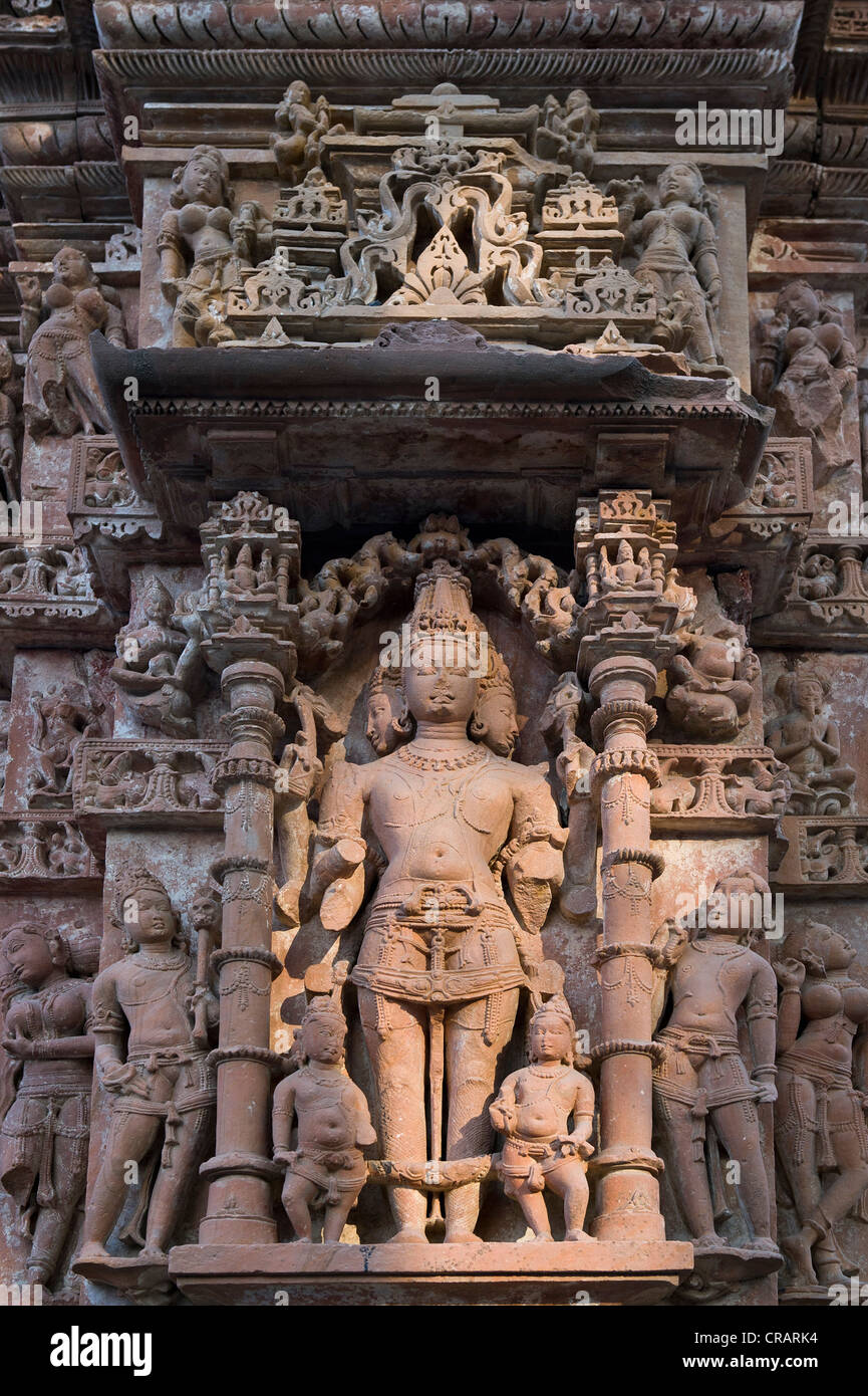 Padmanath sun temple decorated with statues, Jhalarapatan, Jhalawar, Rajasthan, northern India, India, Asia Stock Photo