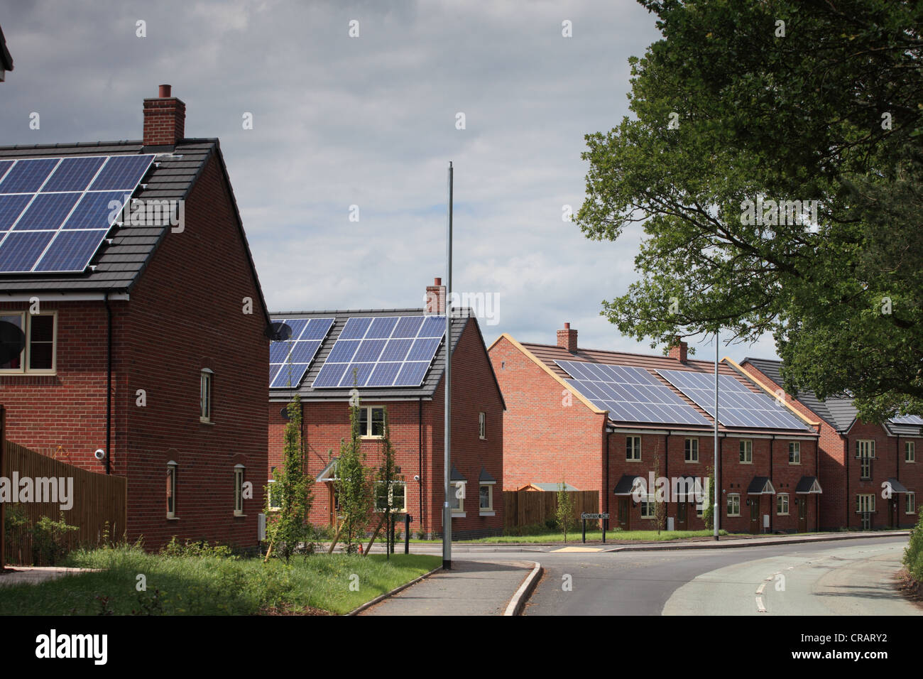 New houses (2012) which have solar panels builtin on the roofs
