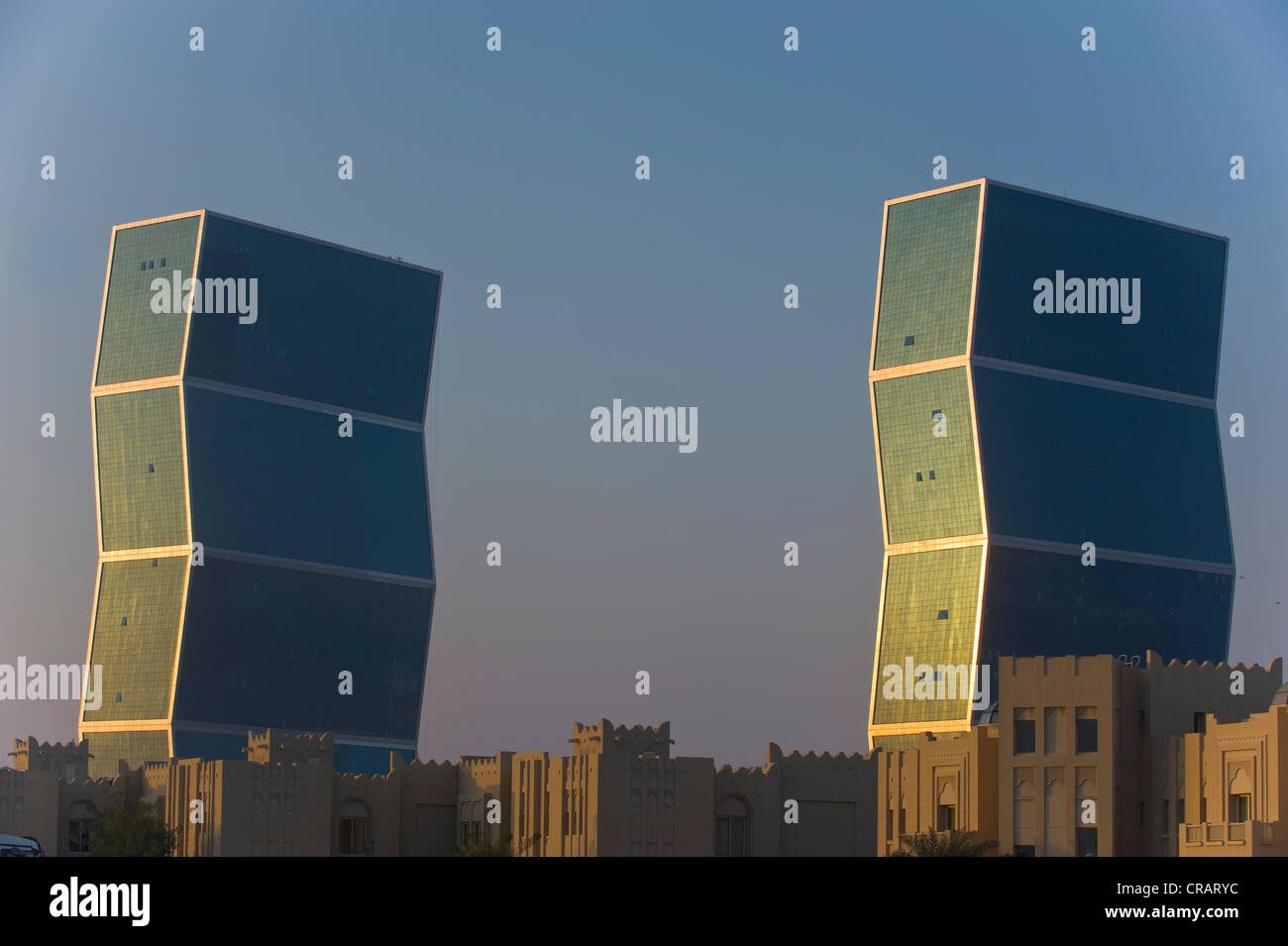 Zig-Zag Towers, Doha, Qatar, Arabian Peninsula, Middle East Stock Photo