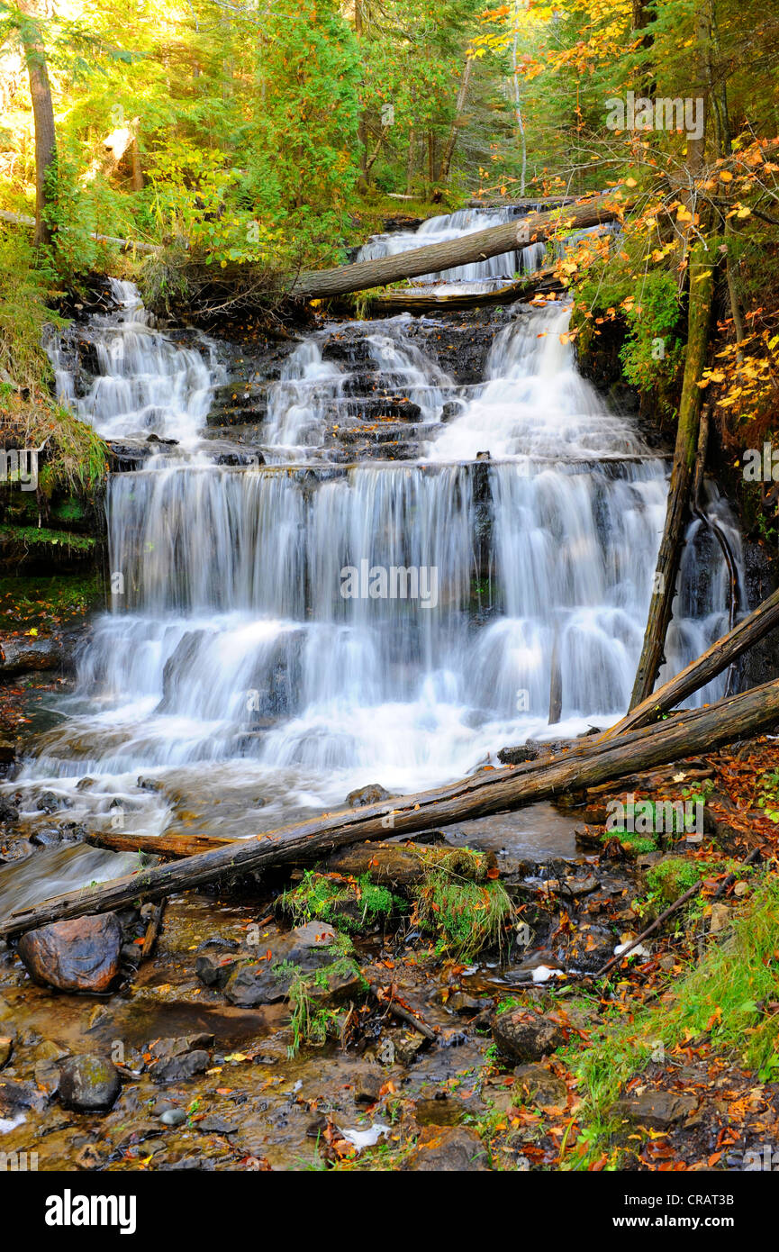 Wagner Waterfalls Munising Michigan Upper Peninsula Stock Photo