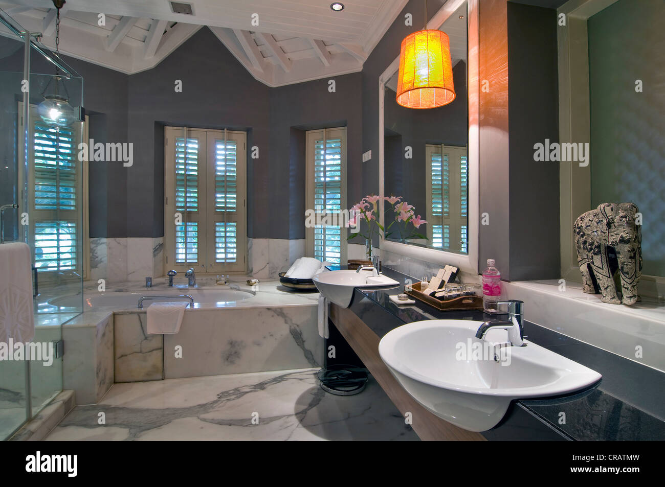 Bathroom of a suite, Heritage Hotel Taj West End, Bangalore, Karnataka, India, South India, Asia Stock Photo