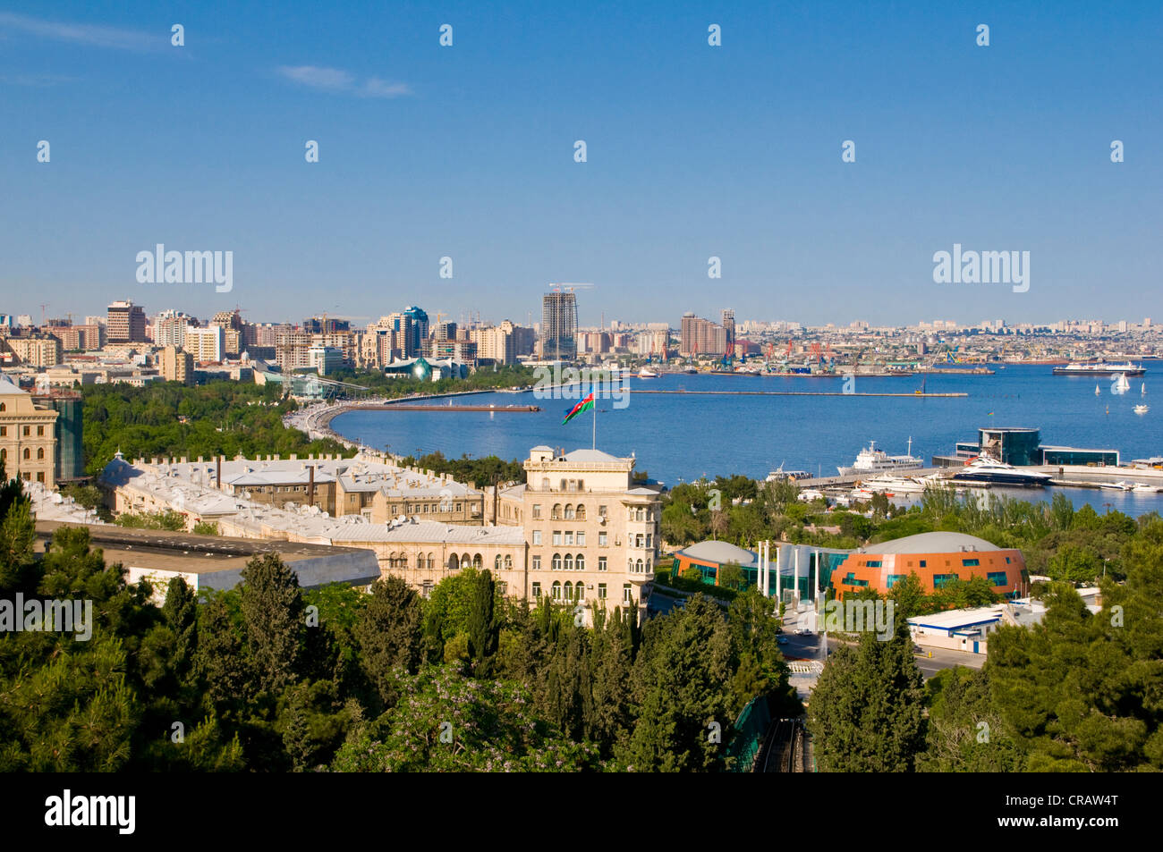 View of the coast of Baku, Baku Bay, Azerbaijan, Middle East Stock Photo
