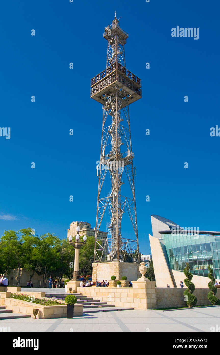 Observation tower on the waterfront of Baku, Azerbaijan, Caucasus, Middle East Stock Photo