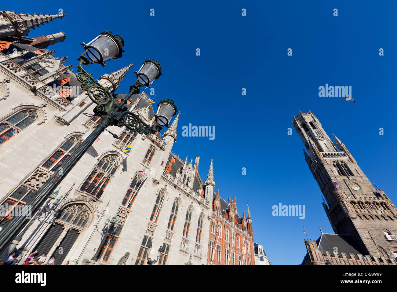 Provincial Government Palace, Provinciaal Hof, District Court, Grote Markt market square, historic town centre of Bruges Stock Photo