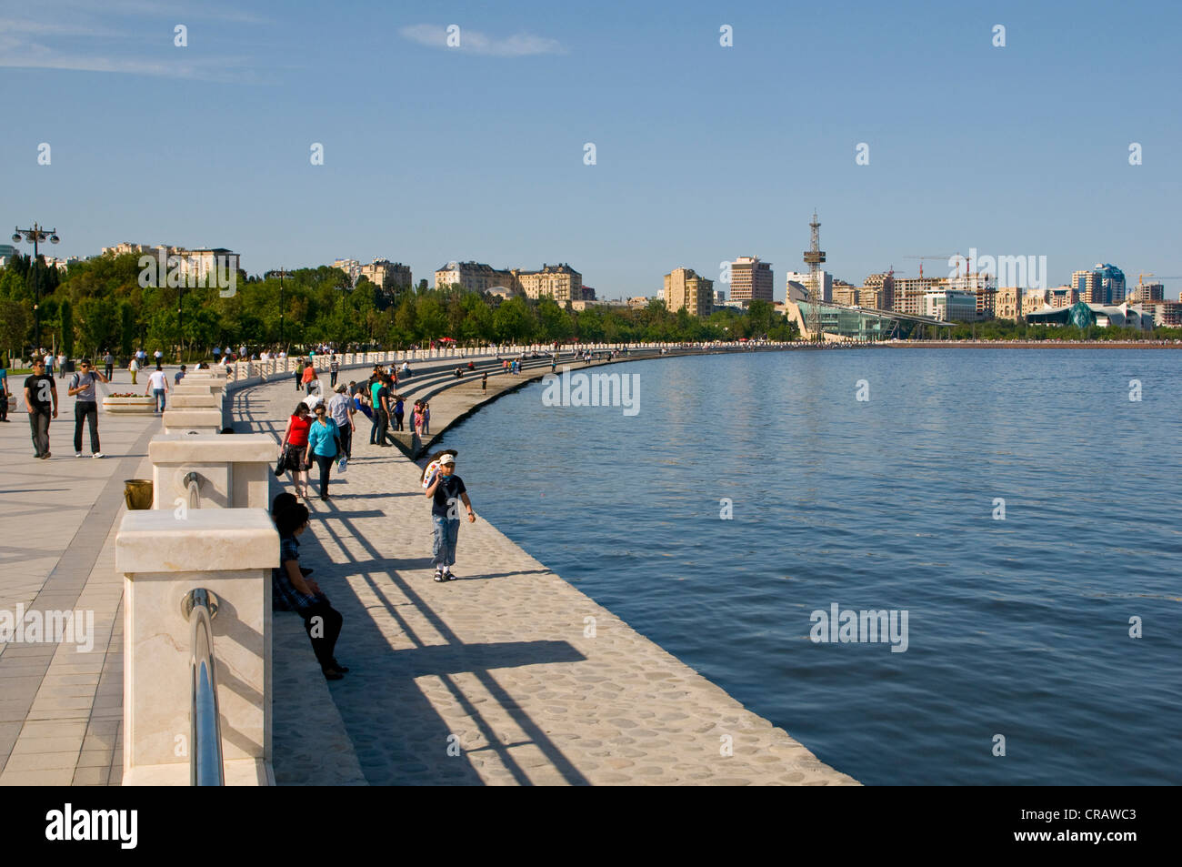 Modern waterfront from Baku, Azerbaijan, Caucasus, Middle East Stock Photo