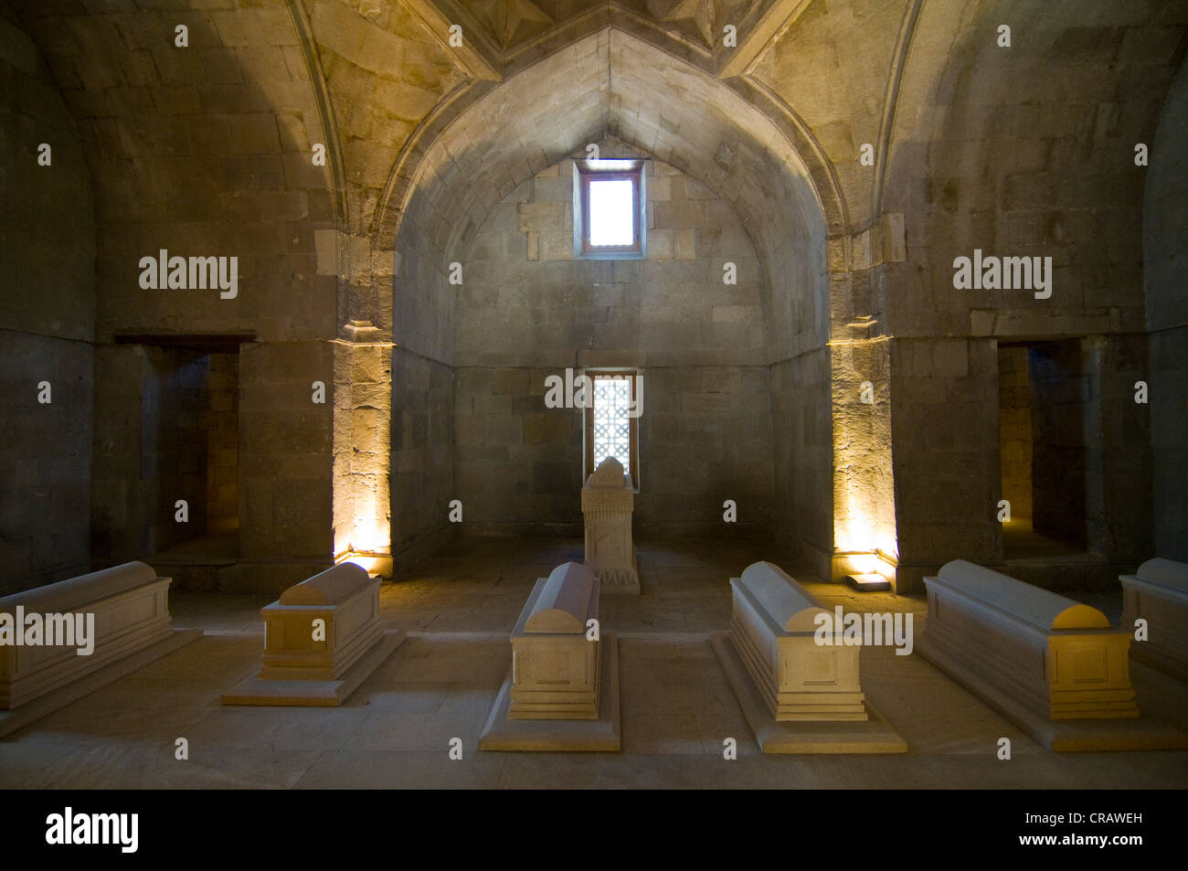 Interior view of the Palace of the Shirvanshahs, Shirvan Shahs, Baku, Azerbaijan, Middle East Stock Photo
