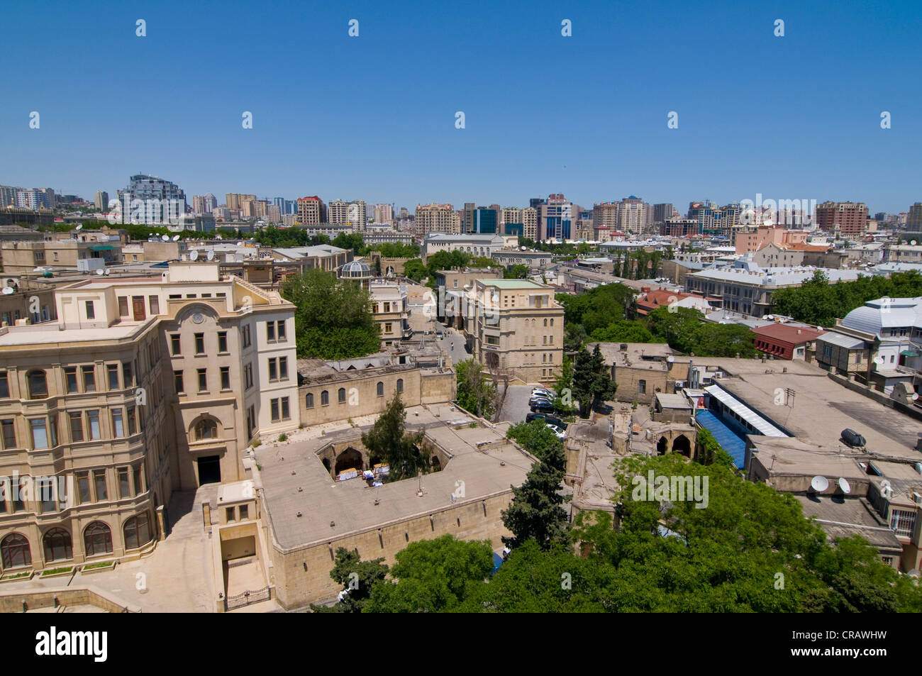 View over Baku, panoramic view, Azerbaijan, Middle East Stock Photo