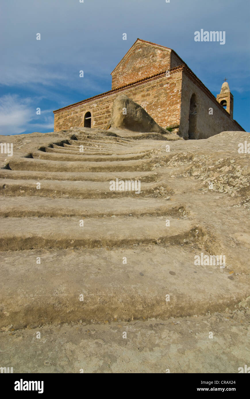 Steps leading up to the Uplistsulis Eklesia, Princes Church, Uplistsikhe, Georgia, Middle East Stock Photo