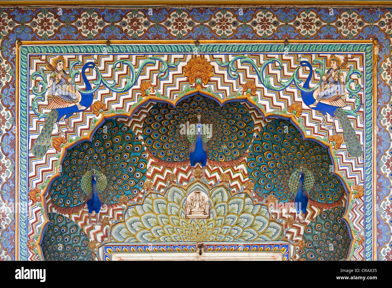 Peacock Gate, City Palace, Jaipur, Rajasthan, India, Asia Stock Photo