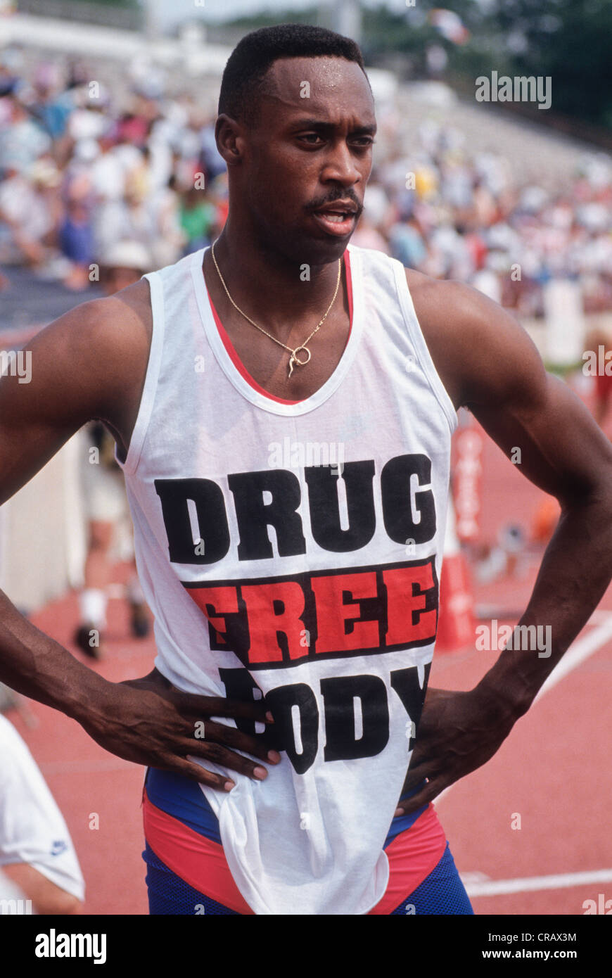Butch Reynolds at the 1992 US Olympic Track and Field Trials Stock