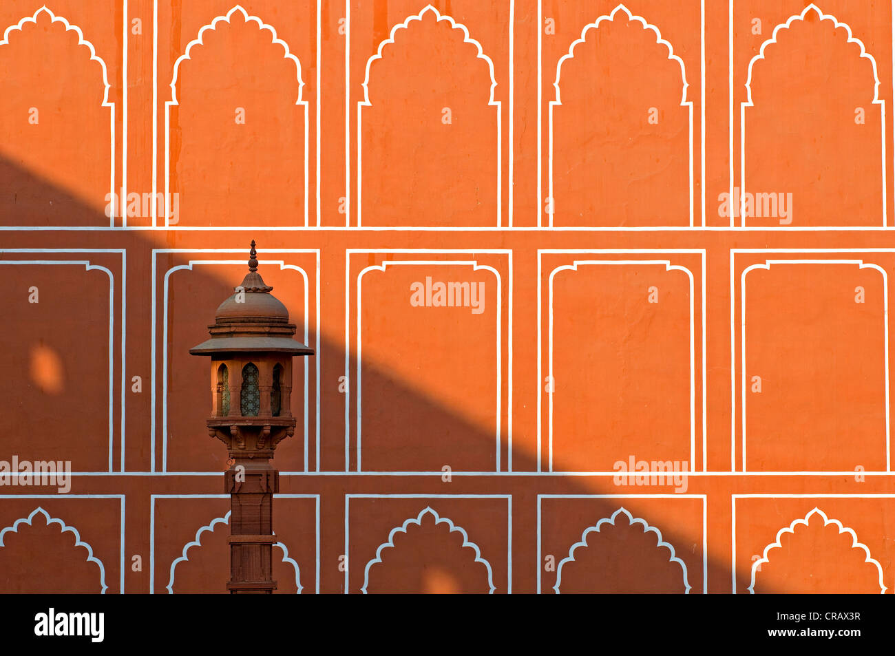 Facade, street light, City Palace, Pink City Jaipur, Rajasthan, India, Asia Stock Photo