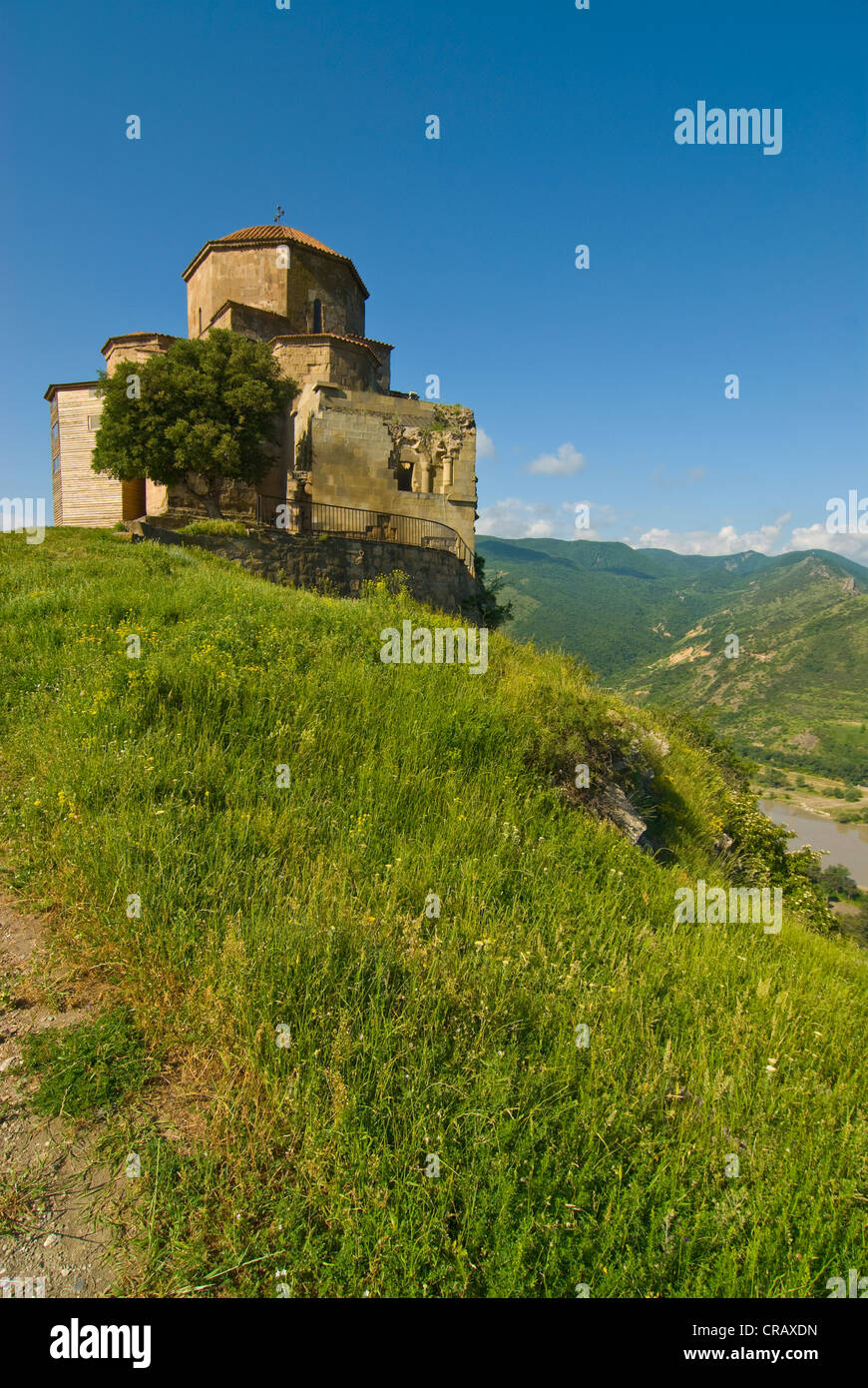 Church, Jvari Monastery located on a hill, Mtskheta, Georgia, Middle East Stock Photo