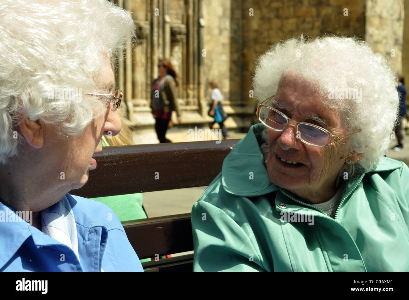 Old Women Gossiping Stock Photo Alamy