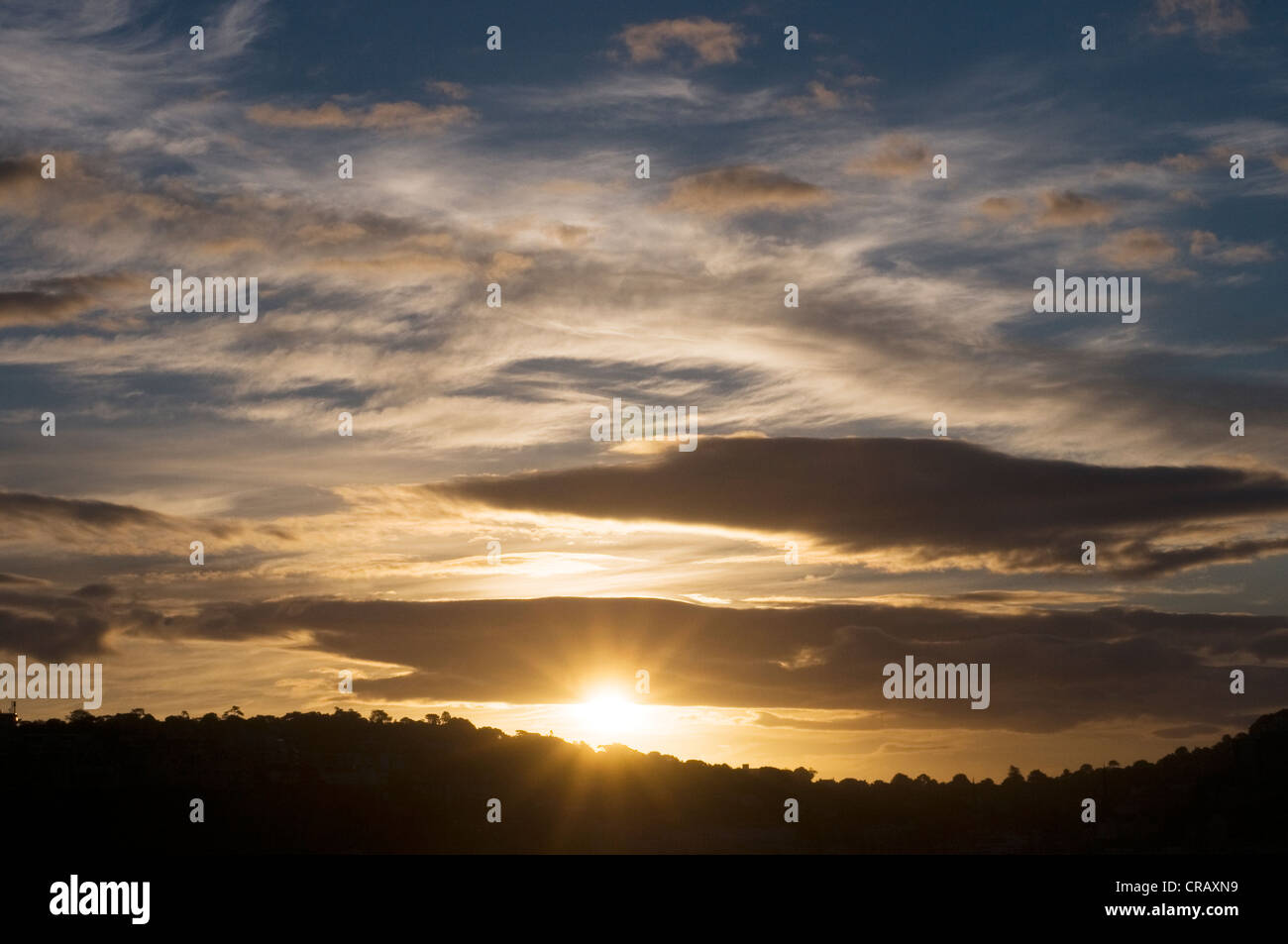 sunrise over Torquay. Stock Photo